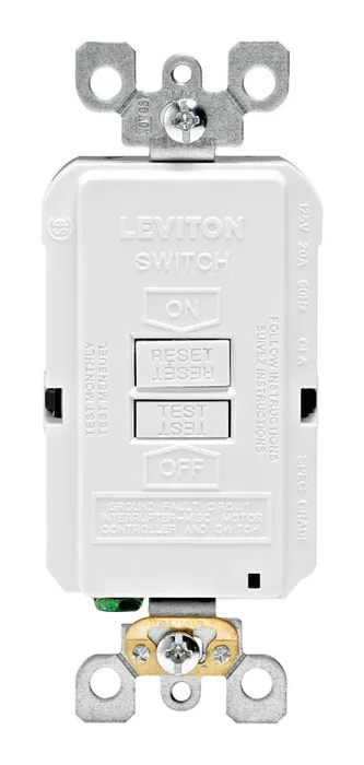 Leviton SmartlockPro 20 amps 125 V Duplex White GFCI Outlet 5-20R 1 pk