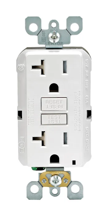 Leviton 20 amps 125 V Duplex White GFCI Outlet 5-20R 1 pk