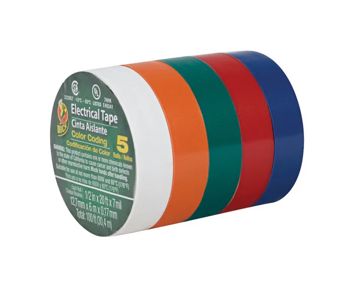 Duck 1/2 in. W X 20 ft. L Assorted Vinyl Electrical Tape (Pack of 12)