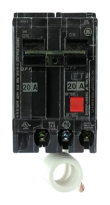ABB 20 amps Ground Fault 2-Pole Circuit Breaker w/Self Test