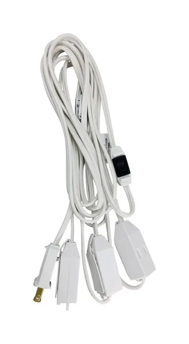 Projex Christmas Tree Indoor 15 ft. L White Extension Cord w/Switch 18/2 SPT-2