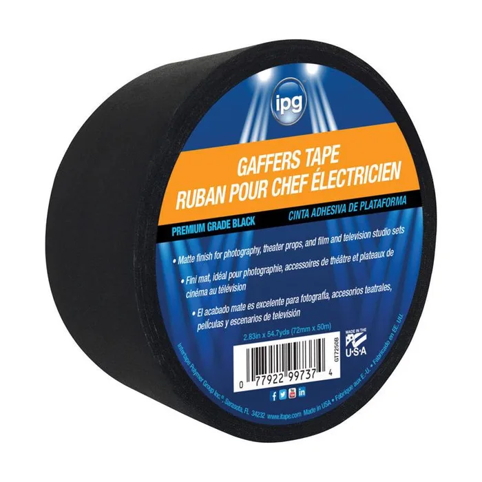 IPG 2.83 in. W X 54.7  L Black Gaffer's Tape
