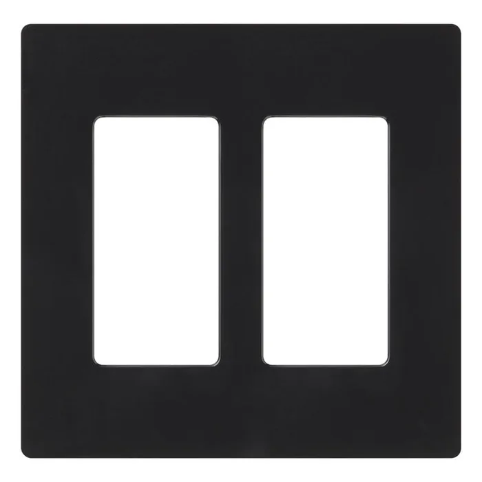 Lutron Claro Black 2 gang Plastic Decorator Wall Plate (Pack of 12)