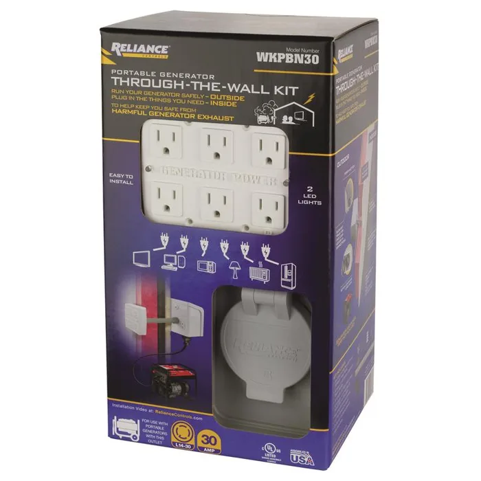 Reliance Controls 30 amps 120/240 V 6 space 6 circuits Surface Mount Generator Power Transfer Kit