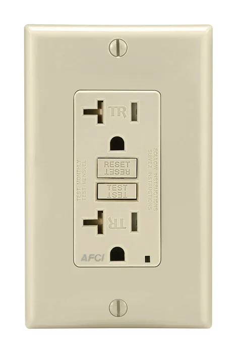 Leviton 20 amps 125 V Duplex Light Almond AFCI Outlet 5-20R 1 pk