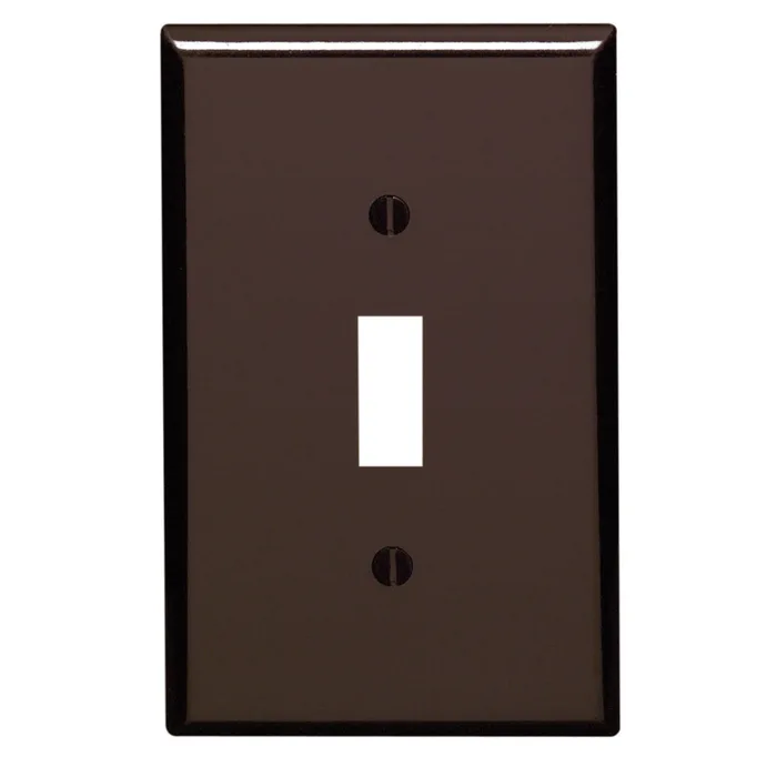 Leviton Brown 1 gang Plastic Toggle Wall Plate 1 pk