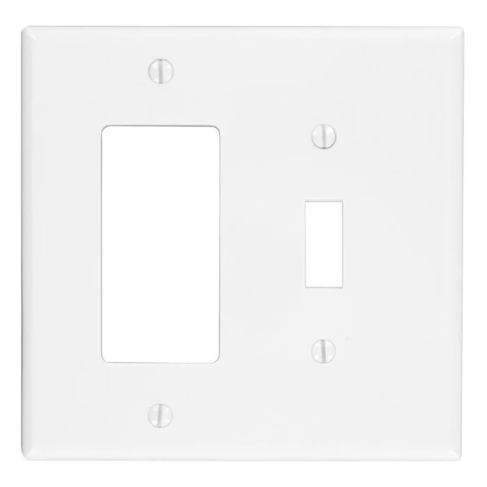 Leviton White 2 gang Thermoplastic Nylon Decorator/Toggle Wall Plate 1 pk