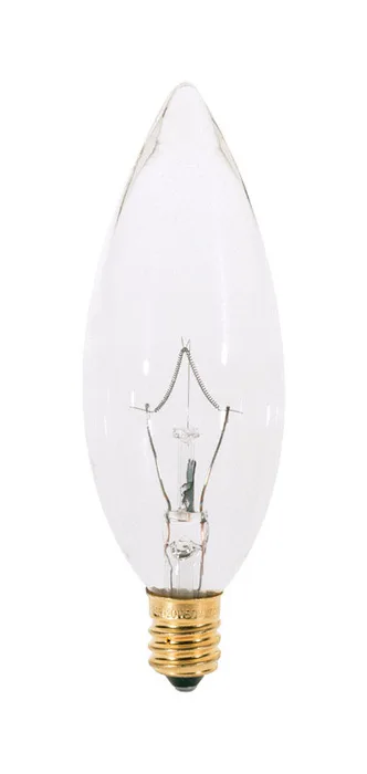 Satco 25 W BA9.5 Chandelier Incandescent Bulb E12 (Candelabra) Soft White 2 pk (Pack of 10)