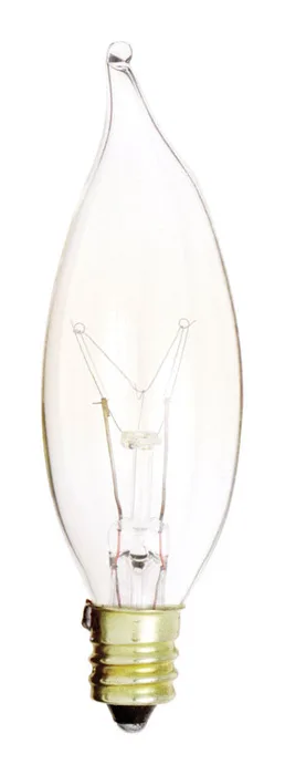 Satco 15 W CA9 Decorative Incandescent Bulb E12 (Candelabra) Soft White 1 pk (Pack of 25)