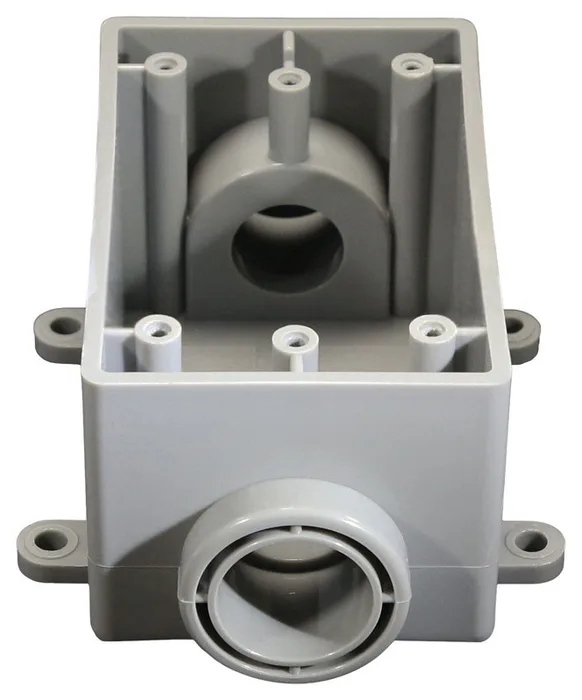 Cantex New and Old Work 21 cu in Rectangle PVC 1 gang Outlet Box Gray