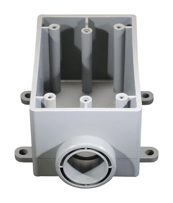 Cantex New and Old Work 22.5 cu in Rectangle PVC 1 gang Outlet Box Gray