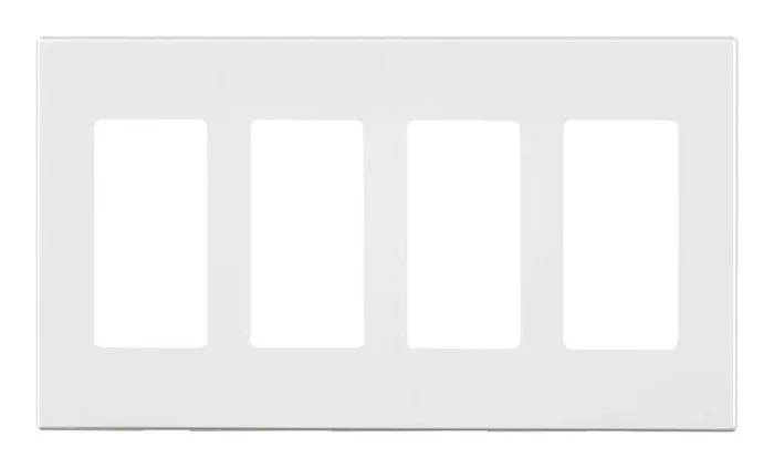 Leviton White 4 gang Polycarbonate Decorator Screwless Wall Plate 1 pk
