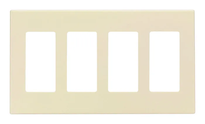 Leviton Almond 4 gang Polycarbonate Decorator Screwless Wall Plate 1 pk