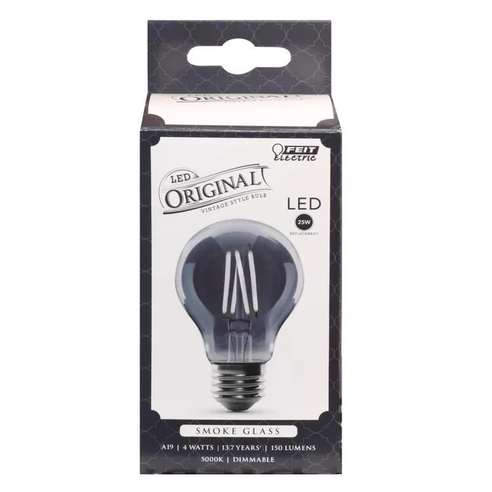 Feit A19 E26 (Medium) Filament LED Bulb Smoke Daylight 25 Watt Equivalence 1 pk