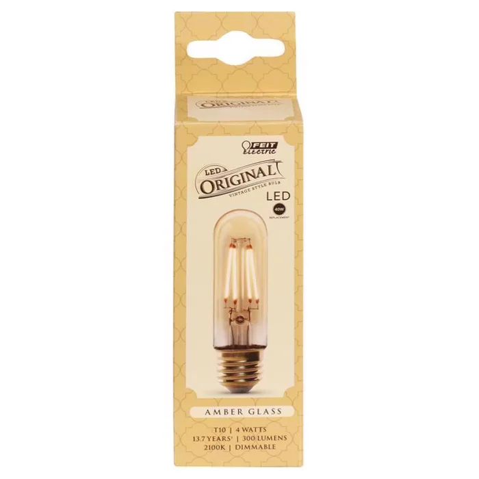 Feit T10 E26 (Medium) LED Bulb Amber 40 Watt Equivalence 1 pk