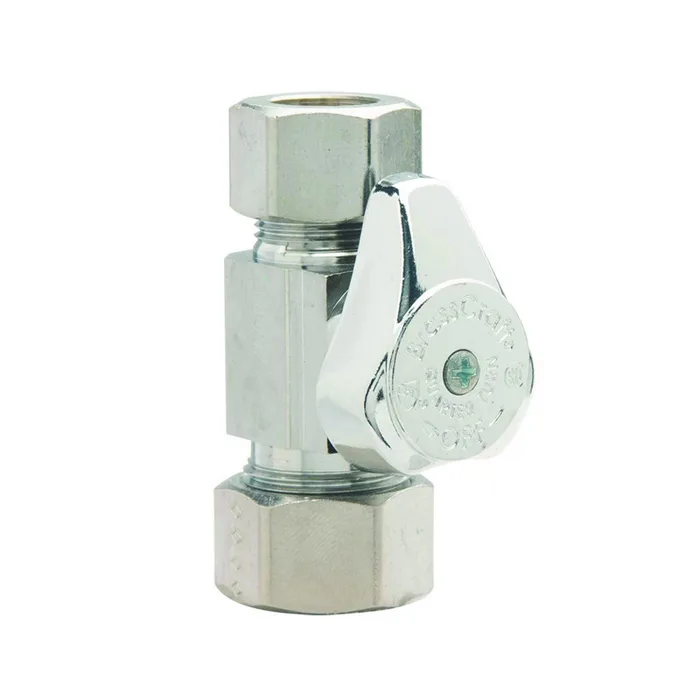BrassCraft 1/4 in. Compression outlets X 1/2 in. Compression Brass Straight Stop Valve