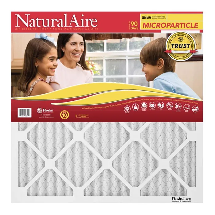 NaturalAire 24 in. W X 24 in. H X 1 in. Synthetic 10 MERV Pleated Microparticle Air Filter 1 pk (Pack of 6)