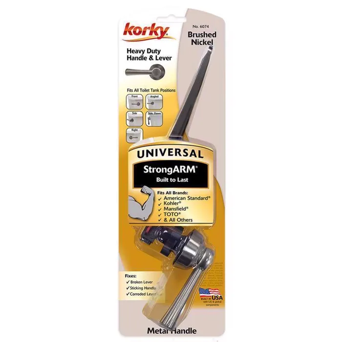 Korky StrongArm Flush Handle Brushed Nickel Metal For Universal