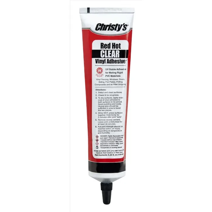 Christy's Red Hot Clear Adhesive and Sealant For PVC/Vinyl 5.25 oz