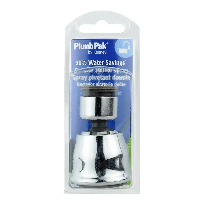 Plumb Pak Keeney Dual Thread 15/16 in.-27 x 55/64 in.-27 Chrome Plated Swivel Sprayrator