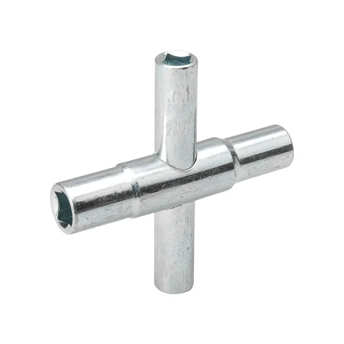 BK Products Silver Chrome Steel 4-Way Stem Key