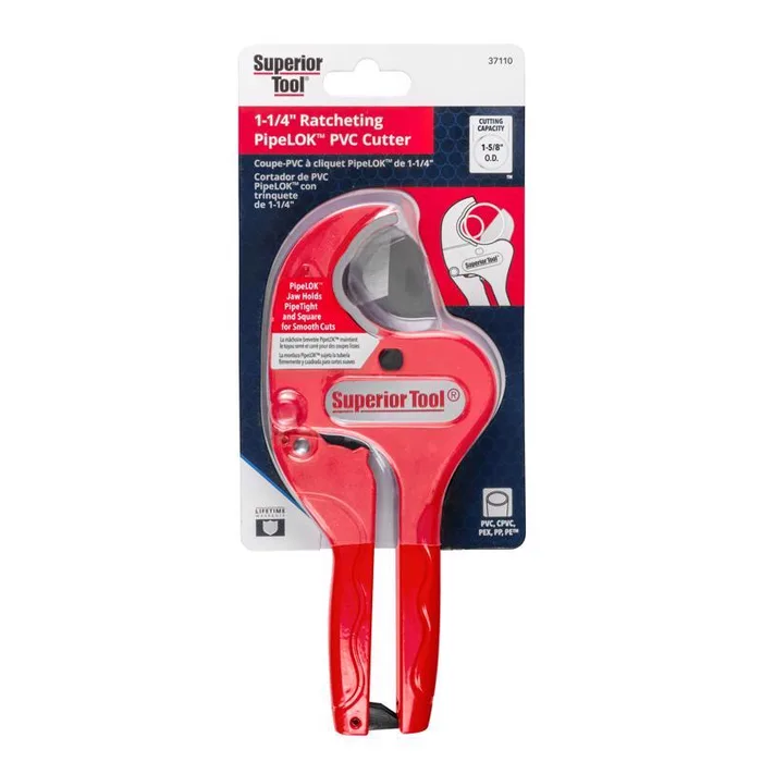 Superior Tool 1-5/8 in. Ratcheting Pipe Cutter Red 1 pc (Pack of 6)