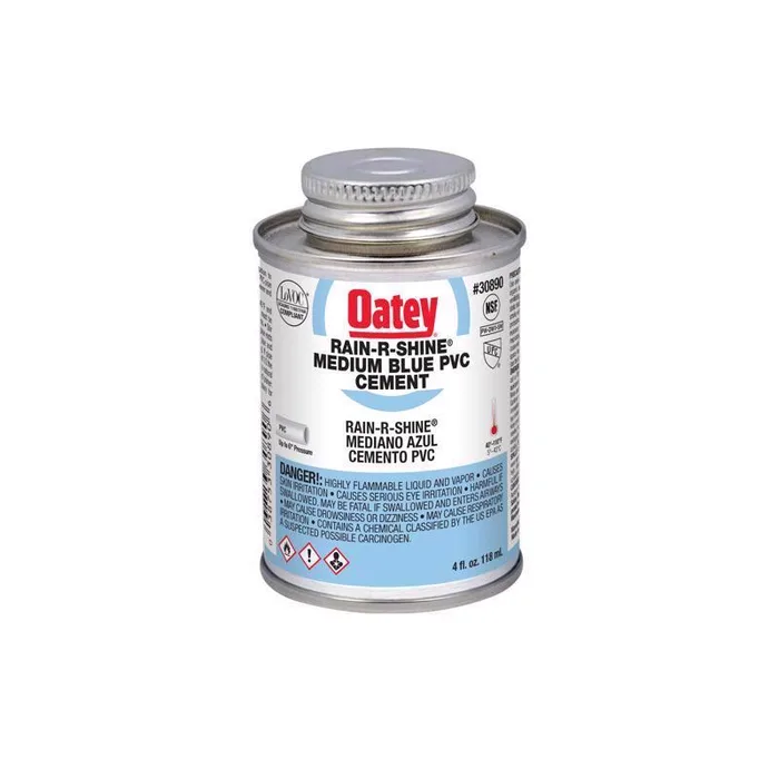 Oatey Rain-R-Shine Blue Cement For PVC 4 oz