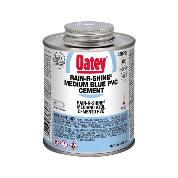 Oatey Rain-R-Shine Blue Cement For PVC 16 oz
