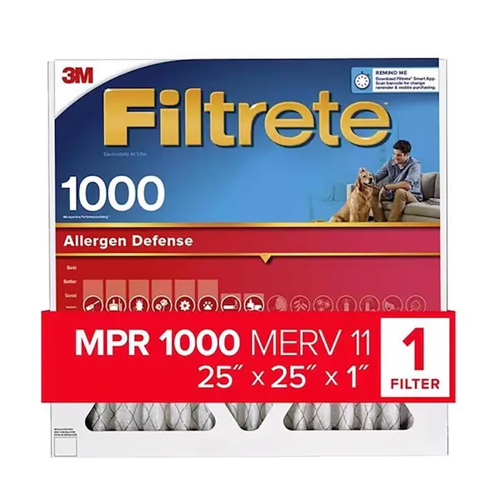 Filtrete 25 in. W X 25 in. H X 1 in. 1000 MPR Pleated Allergen Air Filter 1 pk (Pack of 4)
