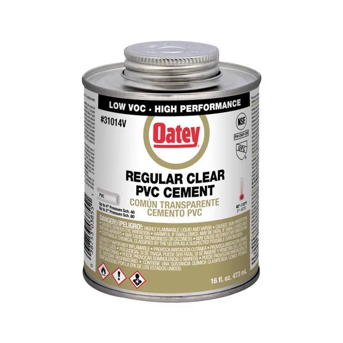 Oatey Clear Cement For PVC 16 oz