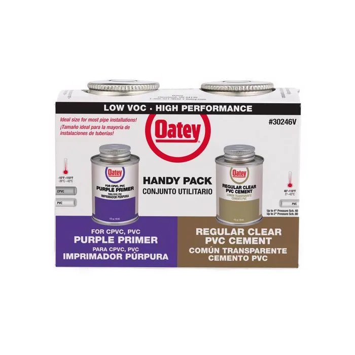 Oatey Handy Pack Clear/Purple Primer and Cement For PVC 4 oz