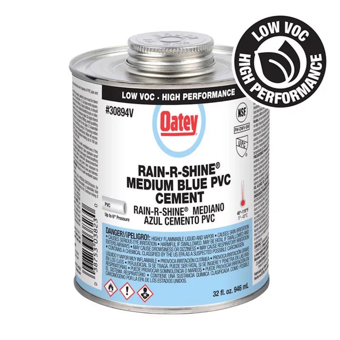 Oatey Rain-R-Shine Blue Cement For PVC 32 oz