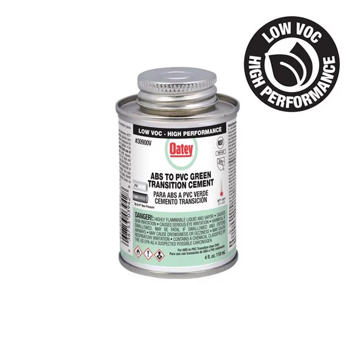 Oatey Green Transition Cement For ABS/PVC 4 oz