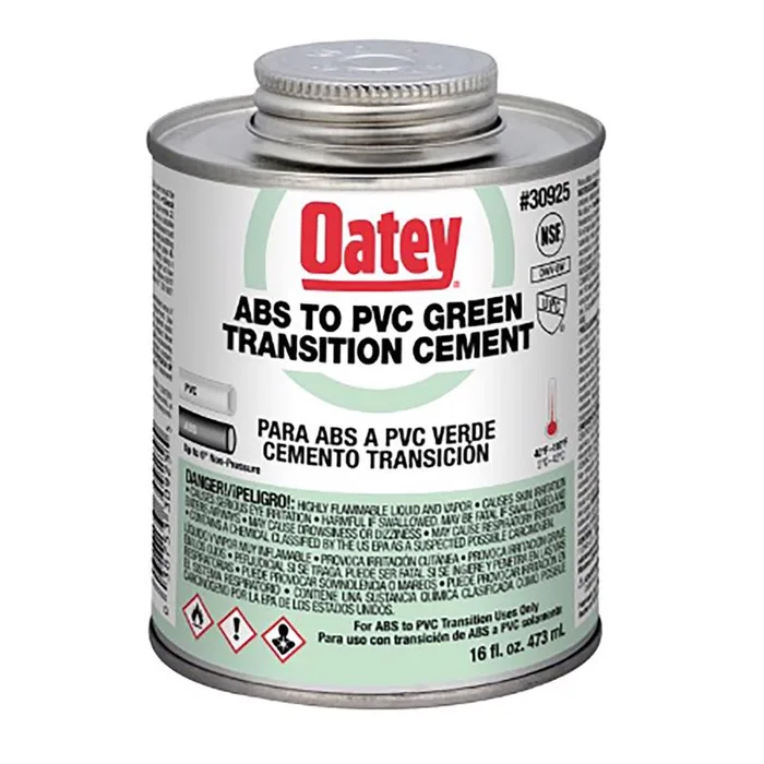 Oatey Green Transition Cement For ABS/PVC 16 oz