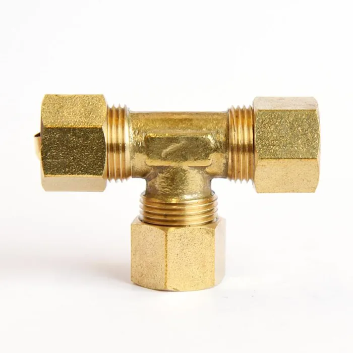 ATC 1/2 in. Compression X 1/2 in. D Compression Yellow Brass Tee (Pack of 5)