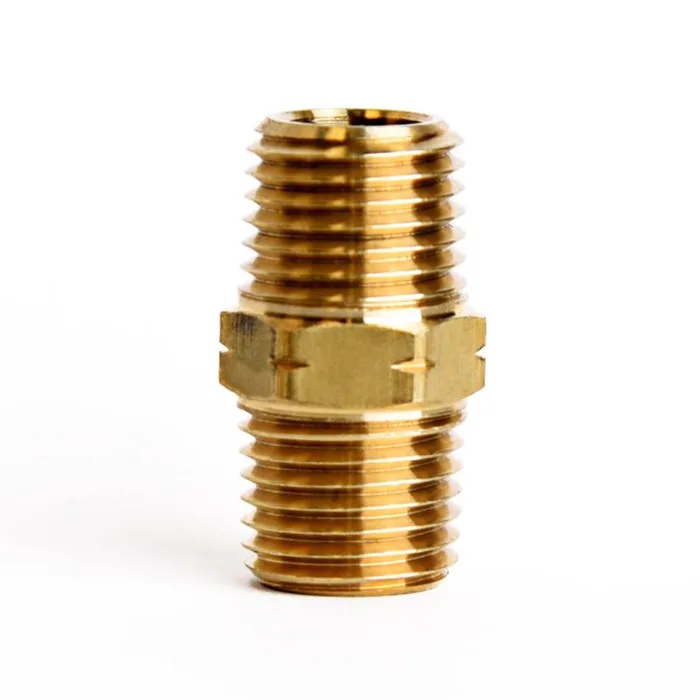 ATC 1/4 in. MPT X 1/4 in. D MPT Yellow Brass Hex Nipple (Pack of 5)