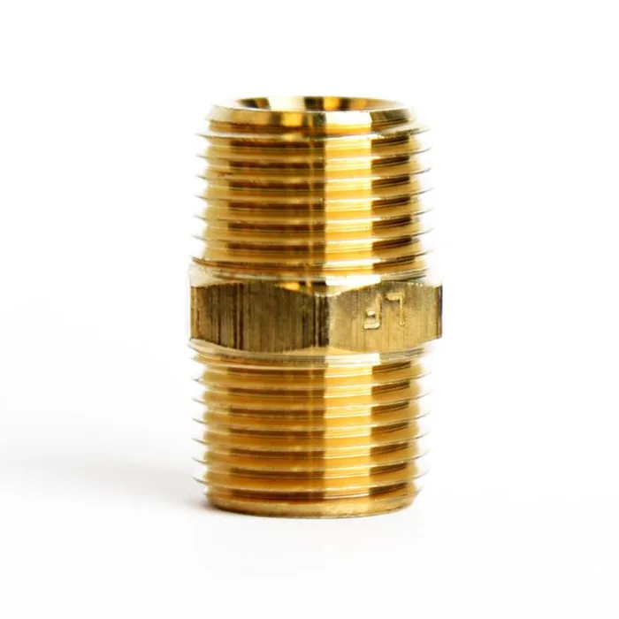 ATC 3/8 in. MPT X 3/8 in. D MPT Yellow Brass Hex Nipple (Pack of 5)