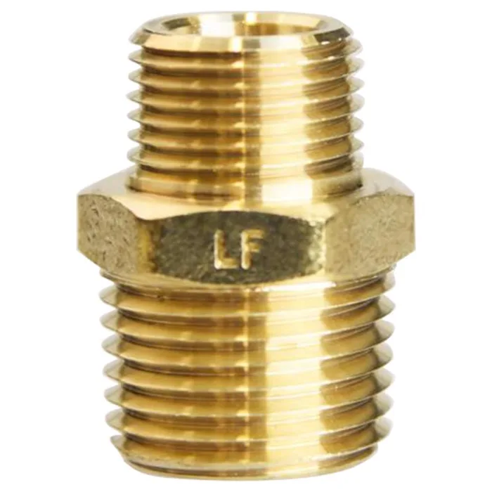 ATC 1/2 in. MPT X 3/8 in. D MPT Brass Reducing Hex Nipple (Pack of 5)