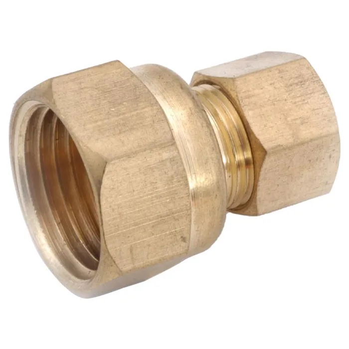 Anderson Metals 3/8 in. Female Compression in. X 1/4 in. D Male Compression Brass Brass Adapter (Pack of 5)