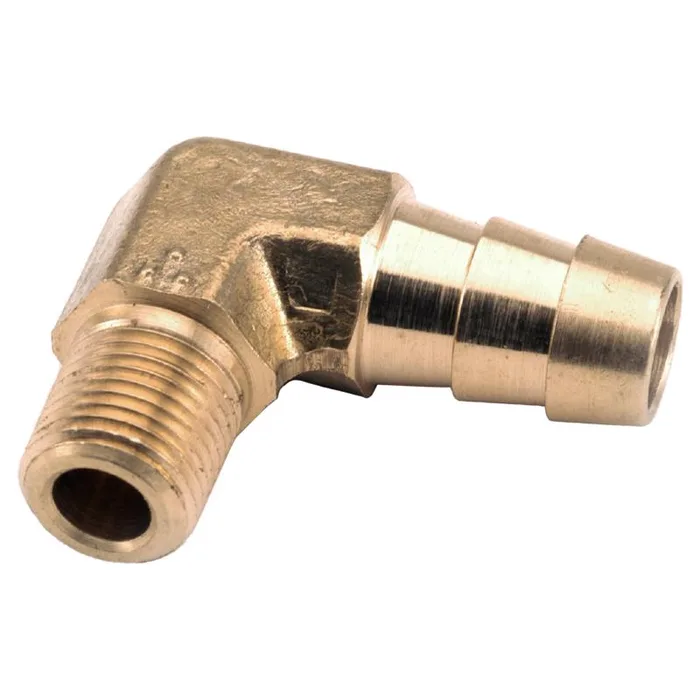 Anderson Metals 1/4 in. Hose Barb in. X 1/4 in. D MIP Brass 90 Degree Elbow (Pack of 5)