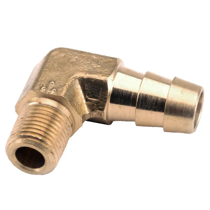 Anderson Metals 1/2 in. Hose Barb in. X 3/8 in. D MPT Brass 90 Degree Elbow (Pack of 5)