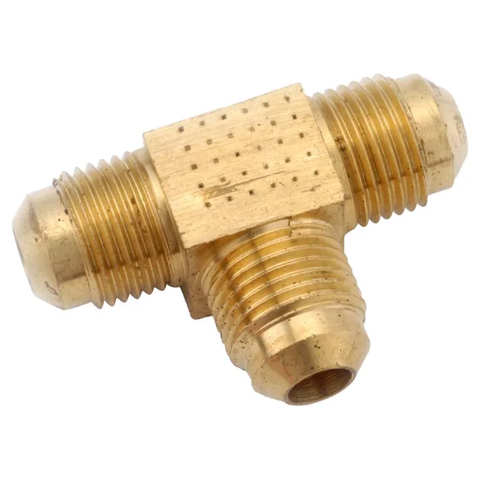 Anderson Metals 3/8 in. Male Flare in. X 3/8 in. D Male Flare Gold Brass Tee (Pack of 5)