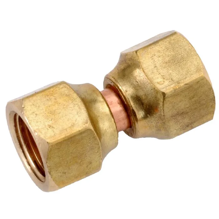 Anderson Metals 1/4 in. Female Flare in. X 1/4 in. D Female Flare Brass Swivel Flare Connector (Pack of 5)