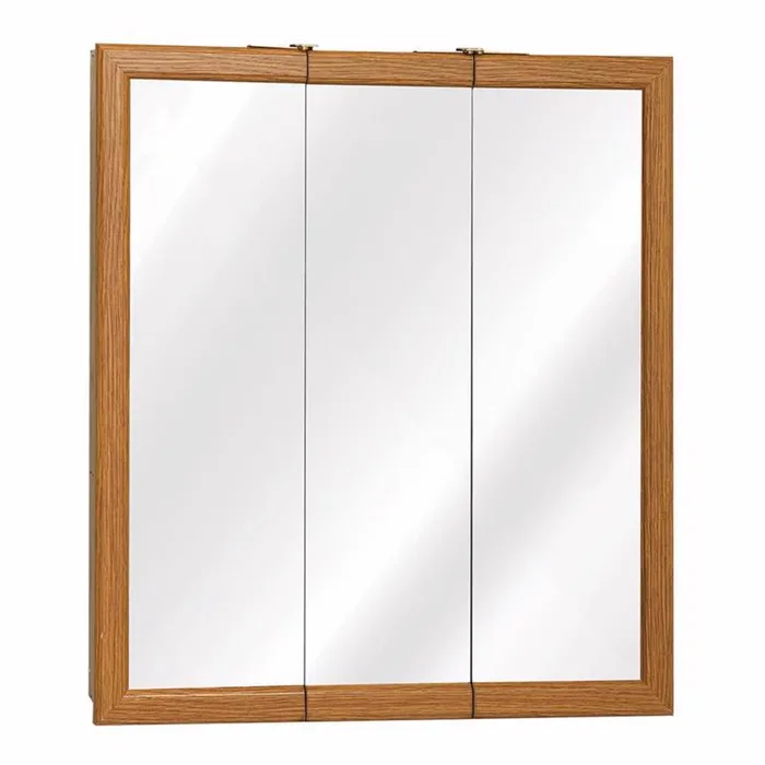 Zenna Home 26 in. H X 24 in. W X 4.5 in. D Rectangle Tri-View Medicine Cabinet
