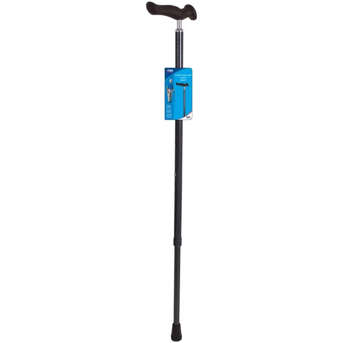 Carex Health Brands Carbon Gray Comfort Grip Walking Cane Aluminum/Plastic 37 in. H X 4 in. L
