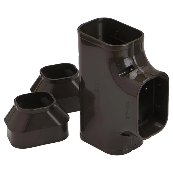 Slimduct Lineset Cover Tee 3.75 in. W X 3.125 in. H Brown