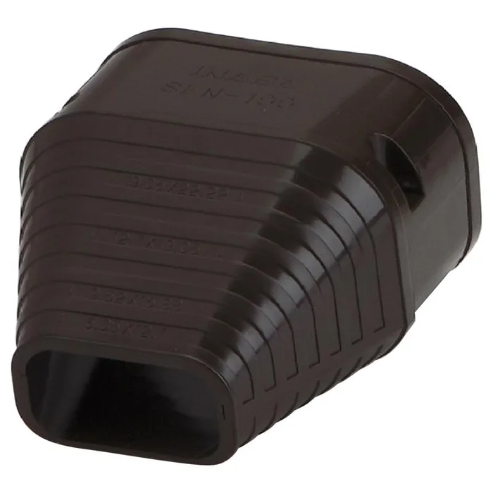 Slimduct Lineset Cover End Fitting 3.75 in. W X 3 in. H Brown