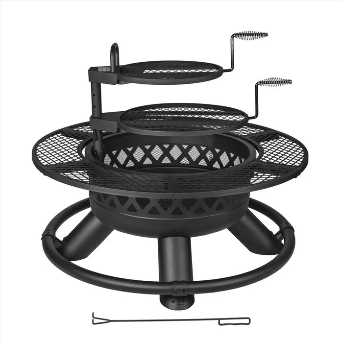 Living Accents 47 in. W Steel Ranch Round Wood Fire Pit