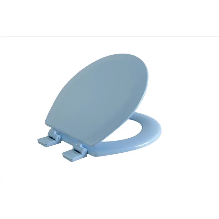 Oakbrook Collection Laurel Round Blue Wood Toilet Seat