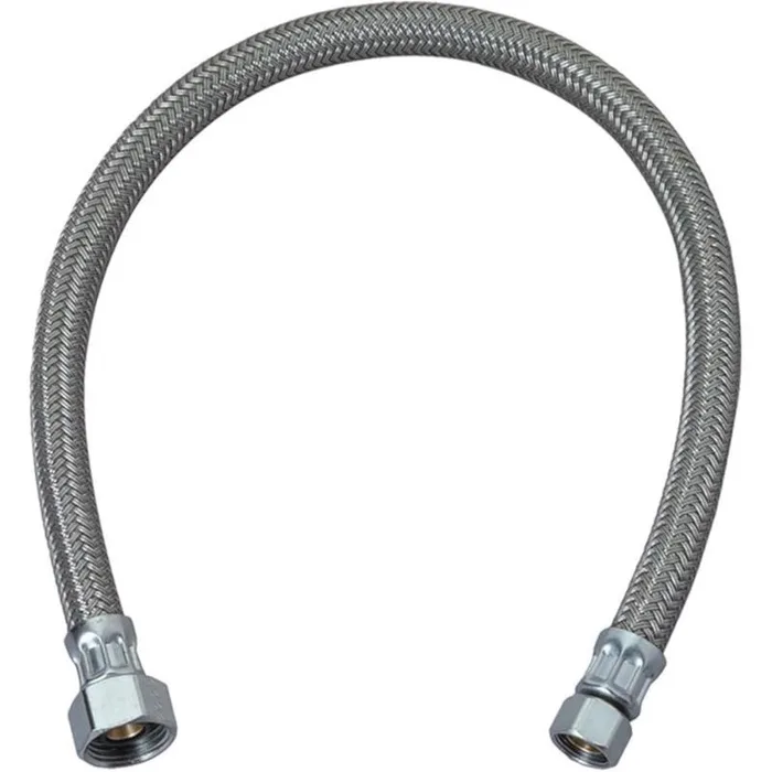 BrassCraft Plumbshop 3/8 in. Compression pc X 1/2 in. D FIP 12 in. Braided Stainless Steel Faucet Su